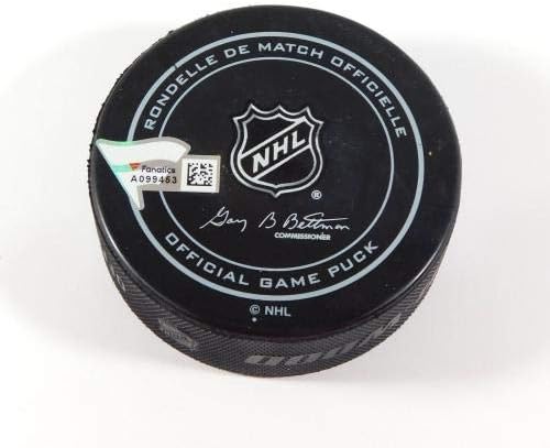 Джарет Столл Подписа Официално Хокей шайба НХЛ Рейнджърс Фанатикс Автоматично - за Миене на НХЛ С автограф
