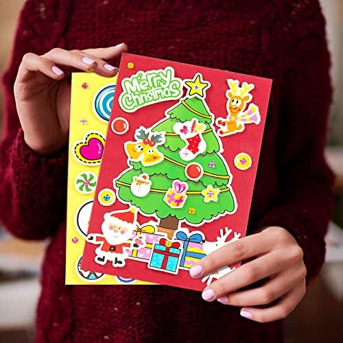 XIOS Коледна Украса Коледна Поздравителна Картичка Коледна Украса, Снежен човек САМ Креативна Стикер Детска