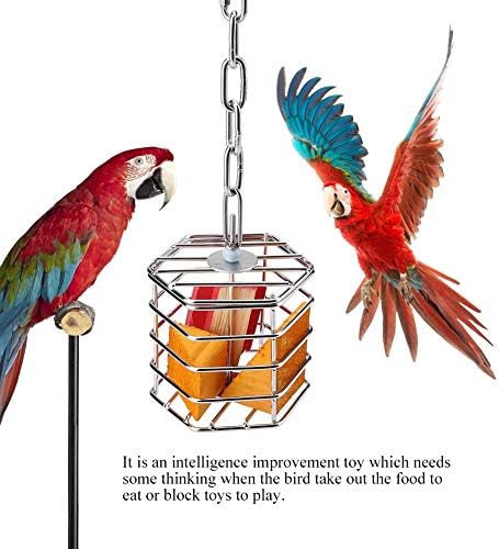 А за Папагал в Клетка за птици Подвесная Ясла За Хранене Играчки Клетка За растеж на Интелигентност Птици Ясла