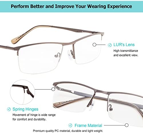 LUR 3 опаковки очила за четене в полукръгла рамка + 4 опаковки класически очила за четене (само 7 двойки ридеров + 2,75)