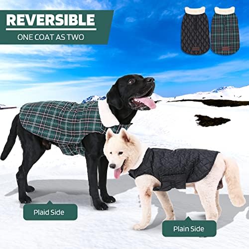 Луксозен Палто за кучета, Двустранен Много Топло облекло за кучета, Водоустойчив Стилна и уютна яке за кучета, британски стил