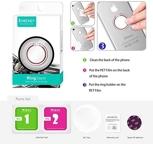 Огледален титуляр за телефон VASIVO, Въртящи се на 360 ° стойка за пръстени, държач за пръстите за iPhone 12/13/13pro,