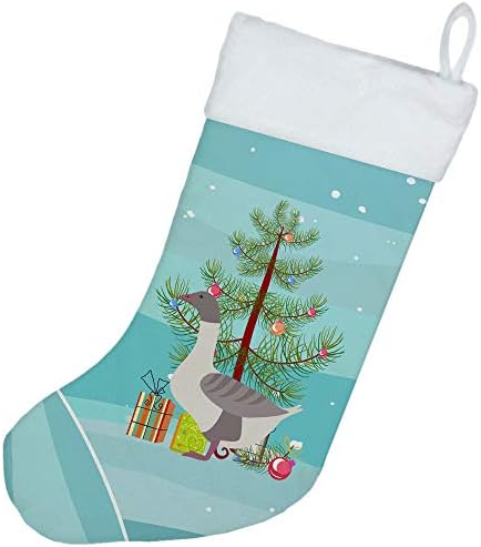 Carolin's Treasures BB9268CS Пачи Коледни Чорапи със сив Гръб, Коледни Чорапи, Тюркоаз, За окачване на камината,