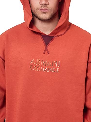 Мъжки hoody с качулка с принтом лого A | X ARMANI EXCHANGE и Контрастни маншети