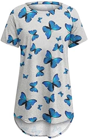 Скъпа Тренировочная Тениска за жени, Многоцветни Блузи с Принтом Пеперуди, Скрывающие Корема, Гамаши, Свободна Блуза