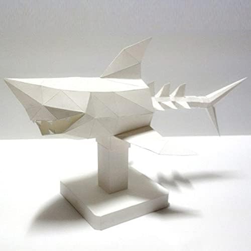 Отломки от Акула Форма направи си САМ Хартиена Модел Творческа Декорация на Дома, Украшение 3D Хартиен Трофей