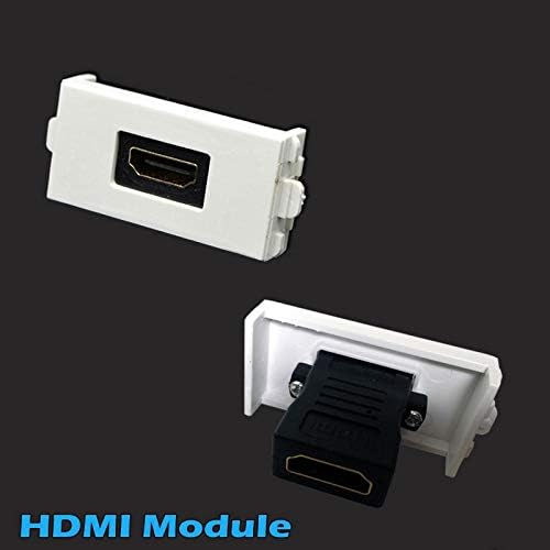 Стенни панела с 2 х 3,5 Слушалки + Модулен конектор за разпределение на звука HDMI Keystone, Конектори, Бели Декоративни