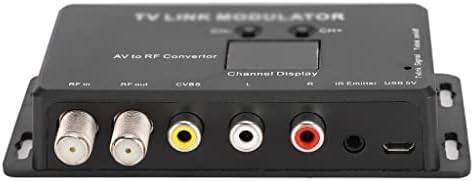 LLAMN UHF TV Link Модулатор на AV-Радиочестотни Конвертор IR удължител с 21-канальным дисплей PAL/NTSC Допълнително Пластмаса Черен (цвят: E)