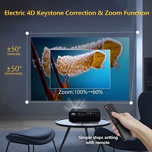 5G WiFi Проектор за домашно кино с разделителна способност от 4K, 10000 ЛИТРА, вграден 1080p Bluetooth Проектори, 300 За игри