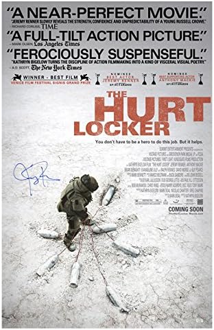 Оригинален двустранен Плакат на The Hurt Locker с размери 27 ×40 с автограф Джеръми Реннера