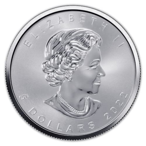 Сребърна монета под формата на Канадския кленов лист 2022 година с тегло около 1 грам, Лъскава, без да се прибягва, със