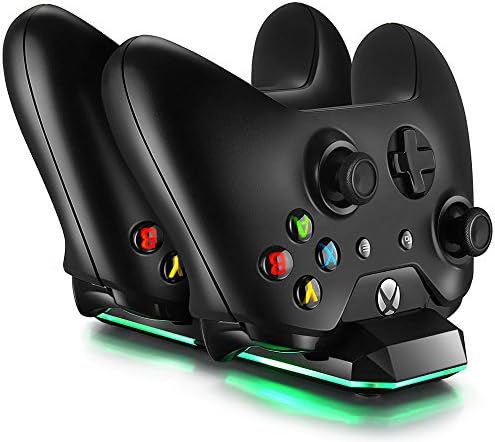 за Xbox One (И) с Док-станция за двойно зареждане на Xbox One X Зарядно устройство с 2 перезаряжаемыми батерии