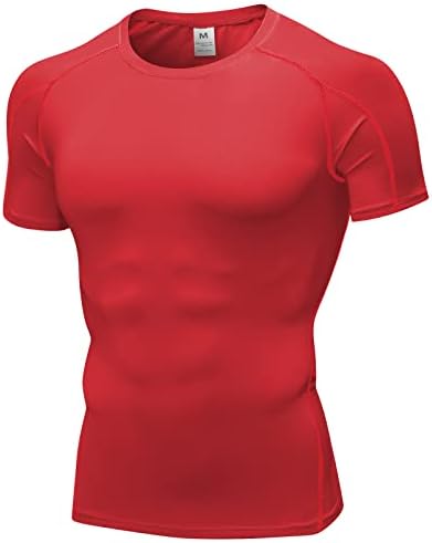 Мъжки Компресия Ризи С Къс Ръкав, Тениска за тренировка във фитнеса, Потник За Бягане, на Хладно Сухо Спортен