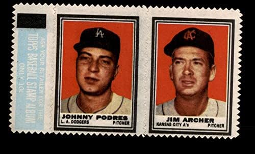 1962 Побеждава Джони Подреса /Джим Арчера (Бейзболна картичка), БИВШ