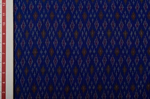 Дизайнът на количката е Ярко-Синя Геометрична в памучна Коприна тъкани Ikat за декоративно-приложни изкуства, занаяти, шевни
