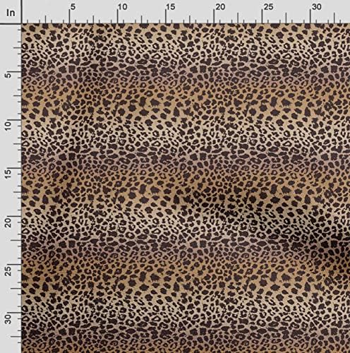 Коприна тъкани Soimoi, кърпа с принтом от кожата на леопард и тигър, ширина 42 инча, кафяв