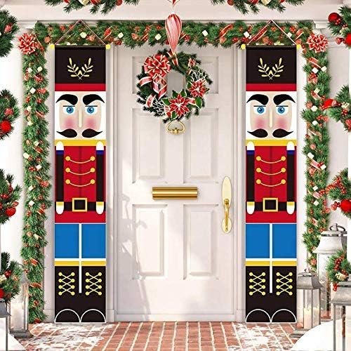 Лешникотрошачката Коледни Банери Орех Войници Врата Завеса Закачалка Двустишие Коледен Флаг Входната Врата за