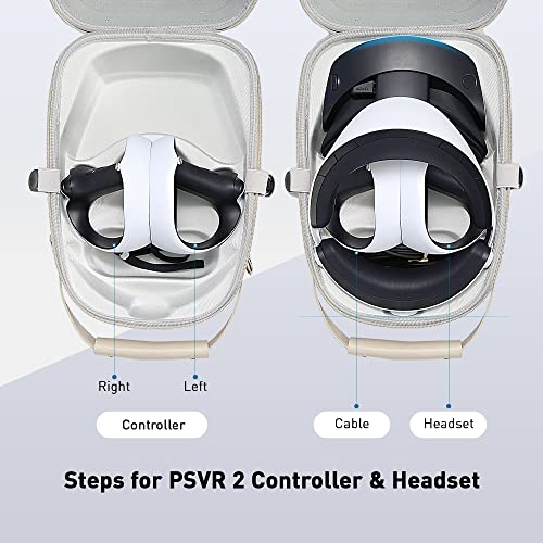 калъф igrl PSVR2, Преносим Твърд Калъф за носене, слушалки PS VR2 и сензорни контролери, Игрови Аксесоари със защита