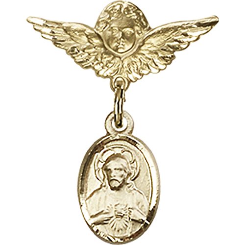 Иконата на Бебе със златен пълнеж, Окачване под формата на Лопатка и Знака Ангел с Крила, на Жени за Икона