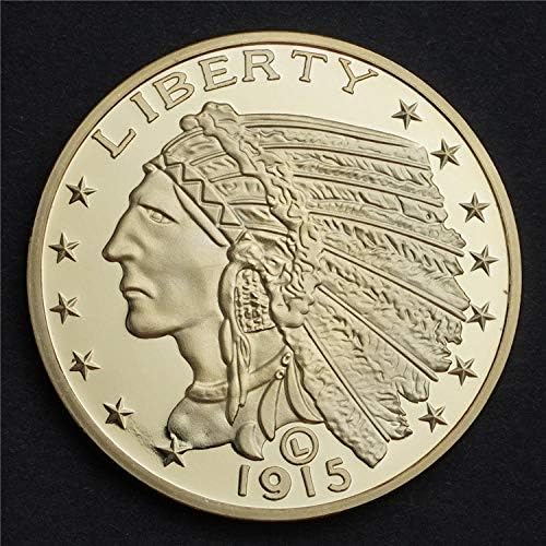 Adacryptocoincryptocurrency Любима Монета 1915 Американската Златна Възпоменателна Монета Индийски Медал Щастливата Монета Са