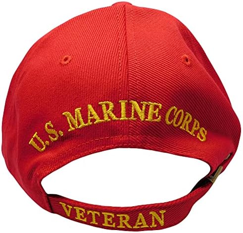 Ветеран от морската пехота на EGA Semper Fi Червен Памучен бейзболна шапка С Регулируема Бродерия, Официално Лицензирана