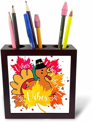 Поставка за химикалки 3dRose Pilgrim Turkey Весели есенни Vibes - теракот (ph-371534-1)