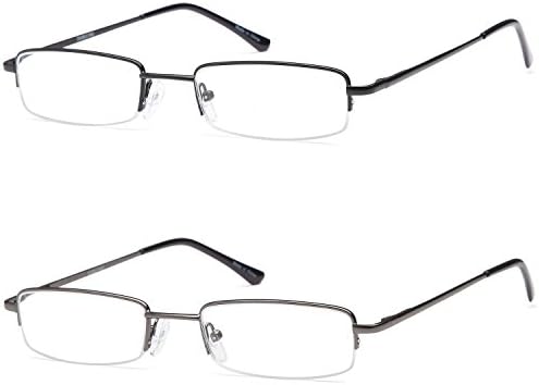Очила за четене DOUBLE TAKE - 2 чифта В Компактен Калъф, пълен Ридеры без рамки