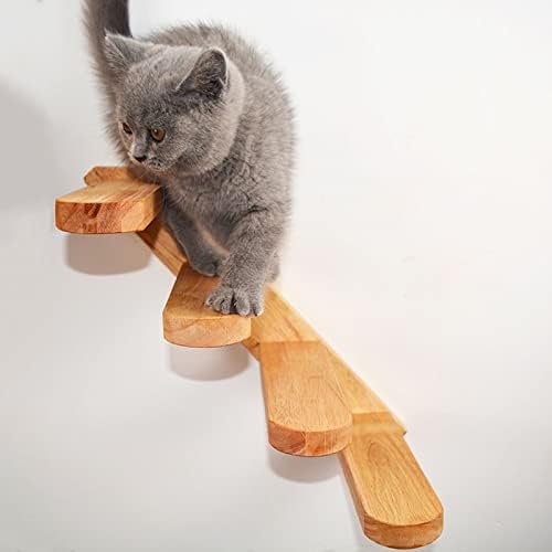 Играчка за котки GRETD, стенни Стълба за катерене по Кошачьим стълби, Дървени стълби, Платформа за Скокове, Рамка