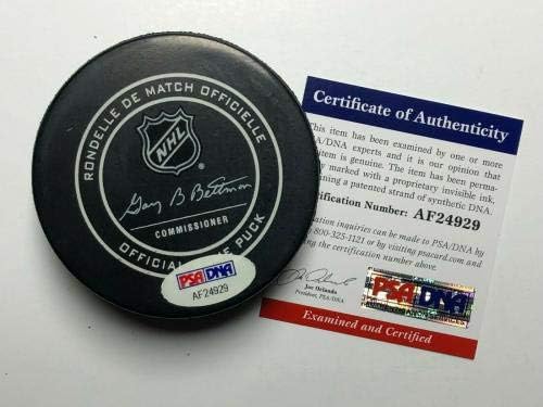 Зак Хаймън Подписа хокей шайба Торонто Мейпъл Лийфс PSA AF24929 - за Миене на НХЛ с Автограф