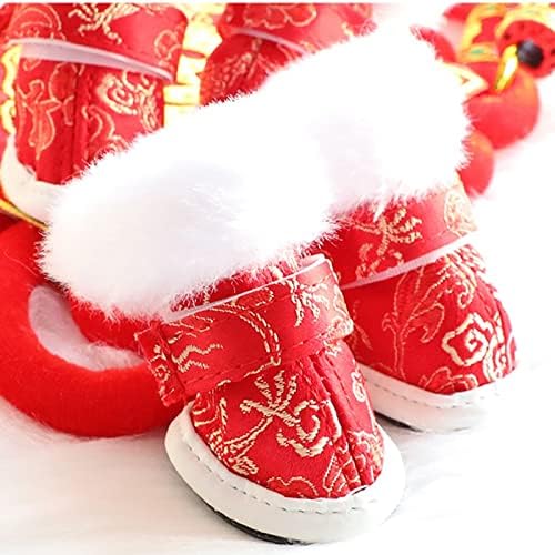 LEPSJGC/ Зимни обувки за малки кученца, зимни топли обувки за домашни кучета, водоустойчив обувки за плюшени кучета, обувки