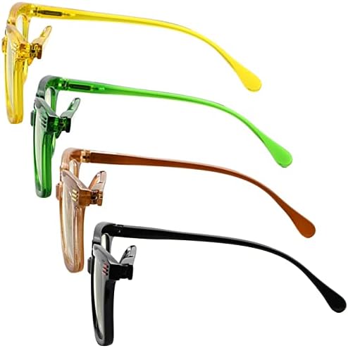 CessBlu 4 Опаковане. Квадратни Очила за Четене със Защита от Синя Светлина, Блокер Четиво за Жени-Ридеров