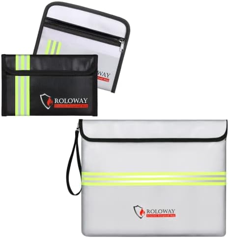 Огнеупорна чанта за документи ROLOWAY Сребрист цвят с подобрен слой от алуминиево фолио (4200 F) и Огнеупорными