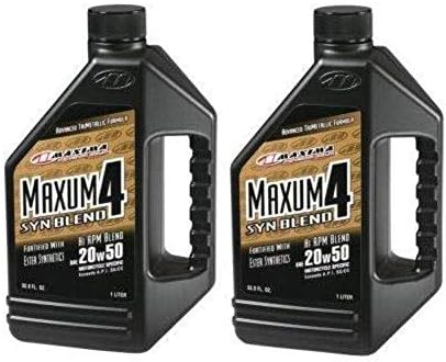 Maxima Racing Oils 34901B-4PK Syn Blend4 10w40 Синтетична смес от Моторни масла за мотоциклети с обем от 1 л,