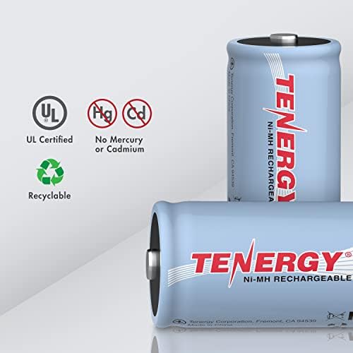 Батерия Tenergy на 10 000 mah NiMH D, Акумулаторна Батерия с Голям Капацитет размер D, Батерии с висока степен на навлизане