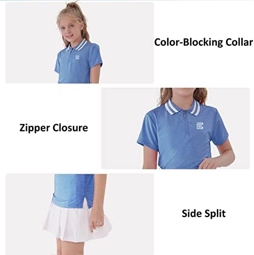 Ризи с къси ръкави за голф и Тенис EXARUS За момичета, Детски Тениски с V-Образно деколте За спортни тренировки, Абсорбиращи