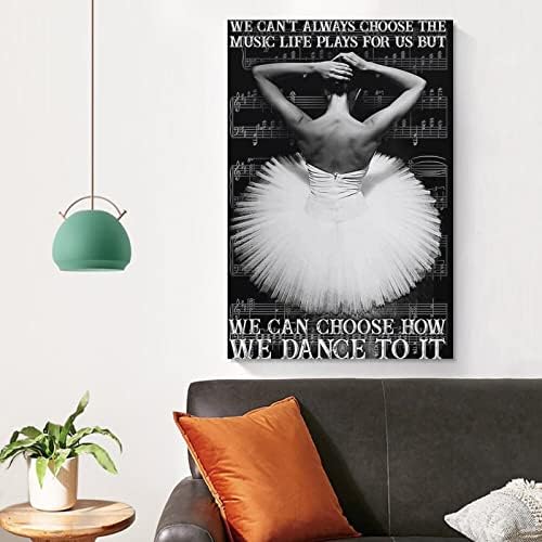 Черно-Бял Балет Плакат с лебед, Къса пола Балерина, Картина, Платно, Художествен Плакат, Стенни Художествена