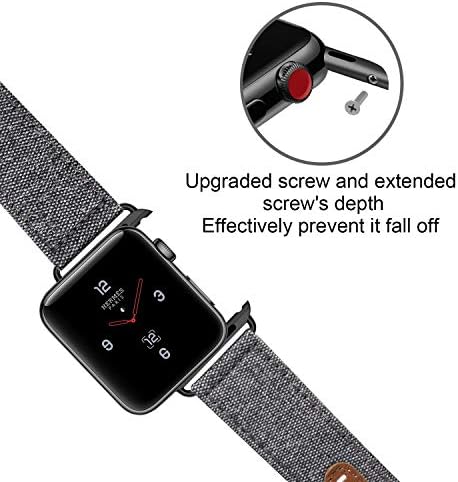 Въжета iHillon, съвместими с Apple Watch 42 мм/44 мм Series 5, Въжета Series 4, Класическа холщовая плат, Гривни