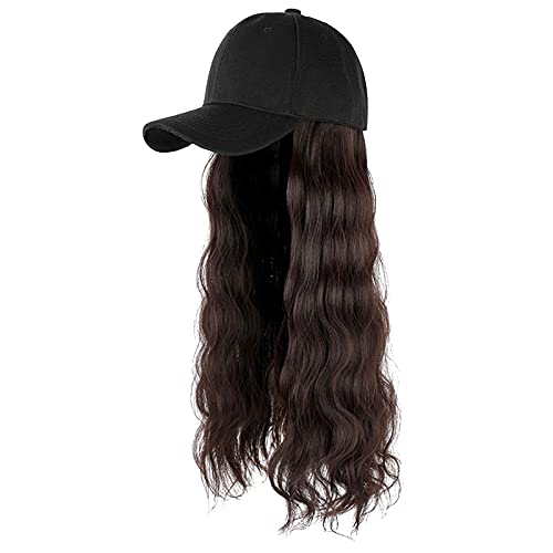 Бейзболна шапка NBSLA с вълниста прическа, регулируема перука, най-шапка с дълга коса