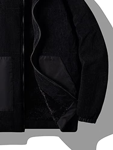 Якета за мъже, Якета, Мъжки якета, Мъжки Зимни палта джоб с една плюшена подплата, Якета за мъже (Цвят: черен Размер: X-Large)