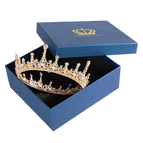 Бижута Forsylvanas Златни Корони и Диадеми в стил барок - Кристален Реколта Crown Принцеса на Кралицата, Аксесоари