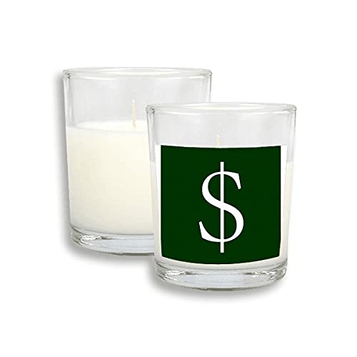 Символ на Американската валута щатски Долар Бели Свещи Стъклен Ароматизиран Восък, Тамян