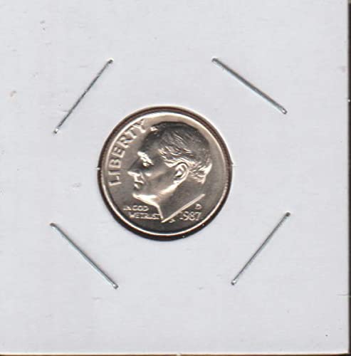 1987 D Roosevelt (1946 г. - до момента) Десятицентовый скъпоценен камък, не циркулировавший на монетния двор на САЩ