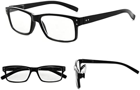 Очила за четене GUD 8 Двойки Леки Класически Правоъгълни Ридеров за Жени и Мъже +1.25