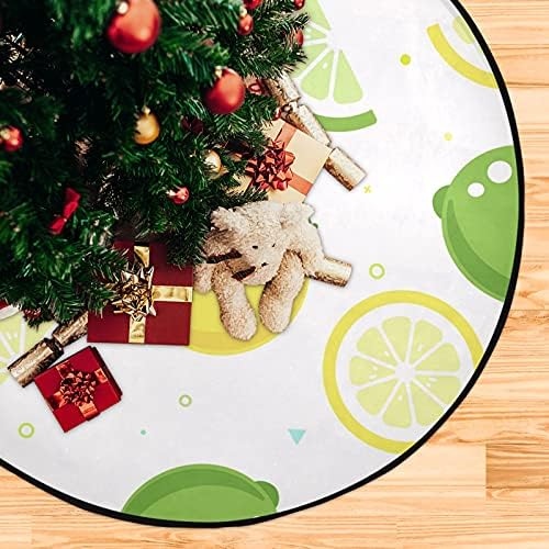 Подложка за Коледната Елха с шарени Лимон и Плодове, Водоустойчив Поставка за коледно дърво, Подложка за Тава, Килим