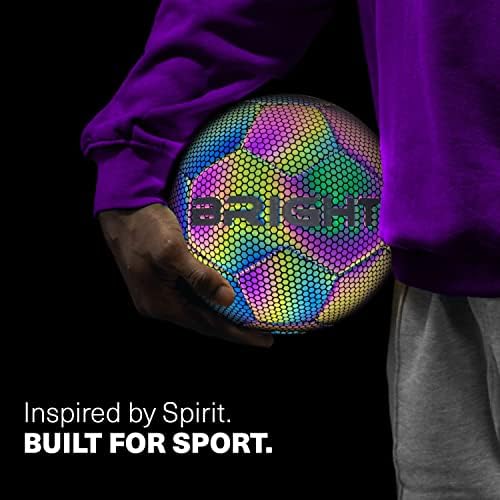 Bright™ Нажежен футболна топка /Футбол - Отразяваща - Холографски - Свети в тъмното - За възрастни и деца - Унисекс