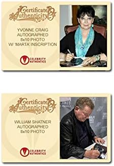 Уилям Шатнър, Ивон Крейг с автографи на капитан Кърк и Марта от трек 8x10 Снимка