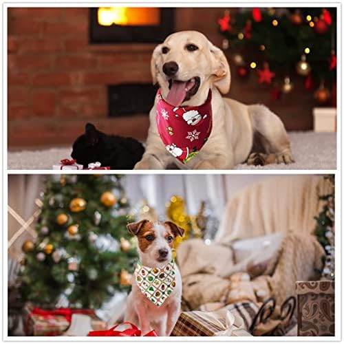 Кърпа за кучета, Подаръци за кучета за Коледа, Рожден Ден - Памук Триъгълен Шал за Домашни Любимци, Престилки