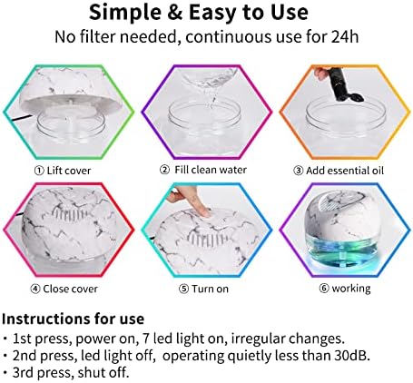 Air purifier ap airpleasure на водна основа, Ревитализатор с 6 Многоцветни светлини