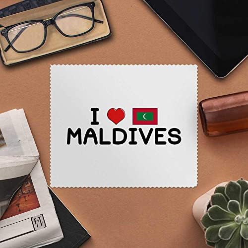 Azeeda 2 x Кърпички за почистване на лещи и очила от микрофибър I Love Maldives (LC00017266)