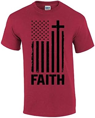 Кръст, на Вяра, на Американското Знаме, Християнска Тениска С Къс ръкав, Графична Тениска